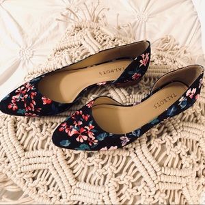 Talbots Indigo Floral Edison D’Orsay Flats